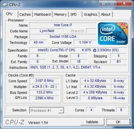 Intel Core i7 875K CPU Z Stock CPU load 275x265 Intel Core i7 875K vs. 870
