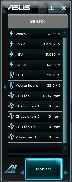 ASUS P8Z68-V PRO - ASUS AI Suite II Monitor Sensor