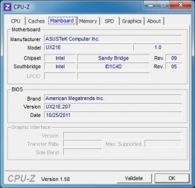 ASUS UX21E - CPU-Z Mainboard