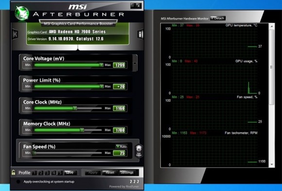 SAPPHIRE HD 7950 3GB OC GDDR5 - MSI Afterburner
