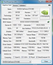 ASUS GTX660-DC2T-2GD5 - GPU-Z OC