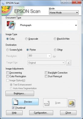 Epson L355 - Epson Scan - Home Mode