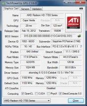 Sapphire HD7770 GHz Edition OC - GPU-Z Stock