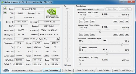 NVIDIA GeForce GTX 780 - NVIDIA Inspector