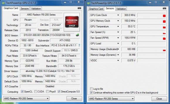 AMD Radeon R9 270X - GPU-Z Stock Idle