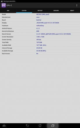 ASUS MeMO Pad FHD 10 - CPU-Z System