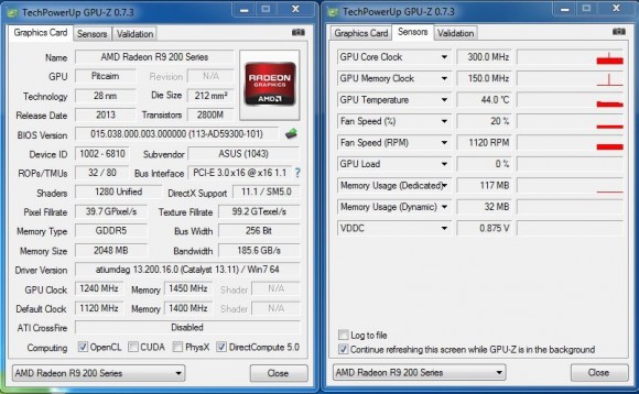 ASUS R9270X-DC2T-2GD5 - GPU-Z OC Idle