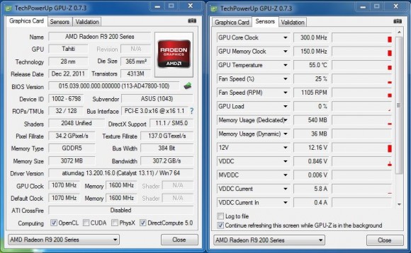 ASUS R9280X-DC2T-3GD5 - GPU-Z Stock Idle