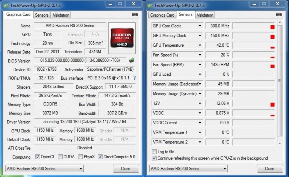 Sapphire TOXIC R9 280X 3G GDDR5 - GPU-Z Stock Idle
