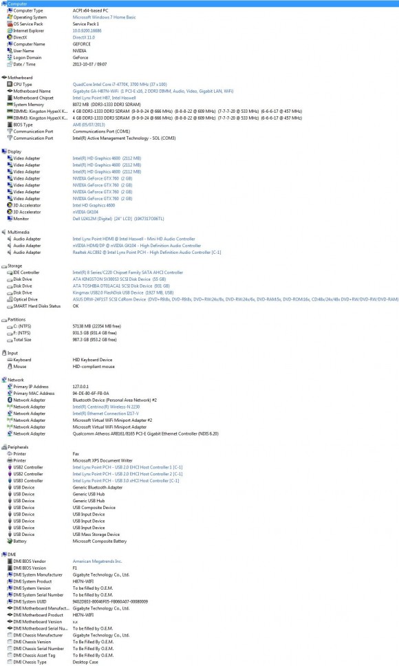 Serioux Nvidia H7 - AIDA64 Computer Sumary