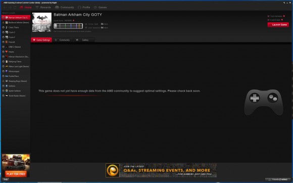 AMD Radeon R9 290 - AMD Gaming Evolved Control Center-Home