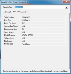 ADATA ASP900S3-128GM - Disk Speed Disk Info