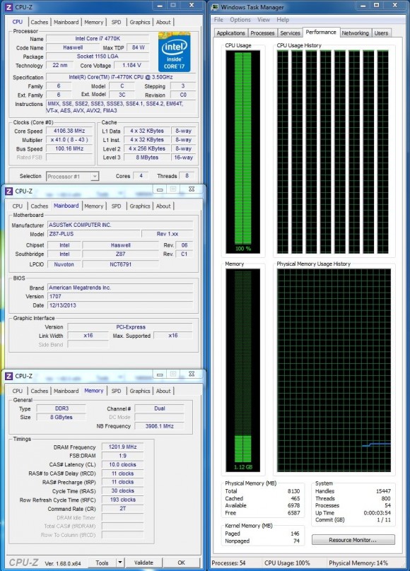 ASUS Z87-PLUS - OC Tuner-Ratio First Prime95