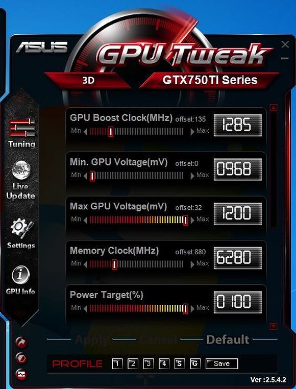ASUS GTX750TI-OC-2GD5 - GPU Tweak