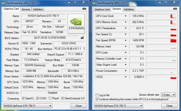 ASUS GTX750TI-OC-2GD5 - Stock Idle