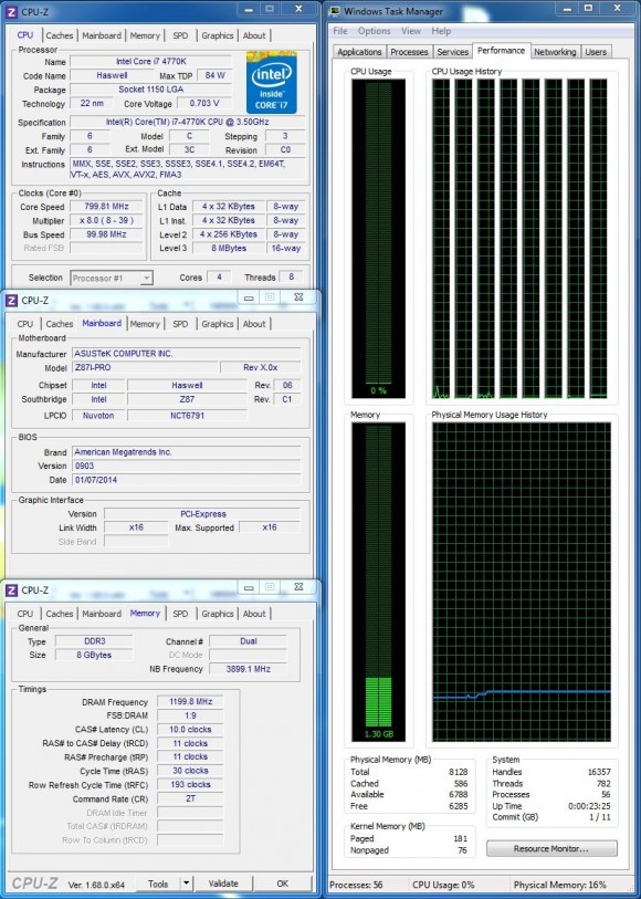 ASUS Z87I-PRO - Stock Idle