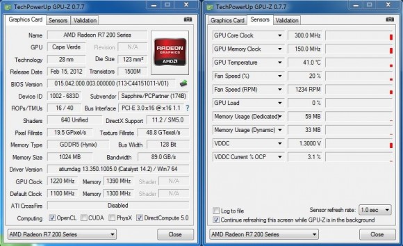 SAPPHIRE VAPOR-X R7 250X OC - GPU-Z OC Idle
