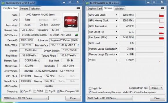 Sapphire Vapor-X R9 280X TRI-X OC WITH BOOST - GPU-Z OC Idle