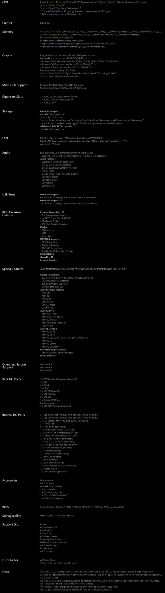 ASUS MAXIMUS VII HERO - specificatii