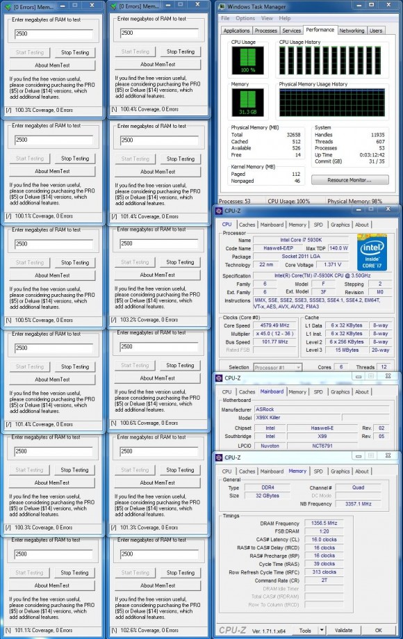 ASRock Fatal1ty X99X Killer - OC MemTest