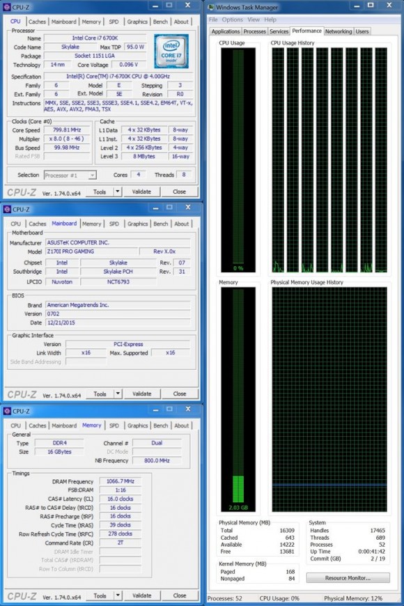 ASUS Z170I PRO GAMING - TPU II Idle